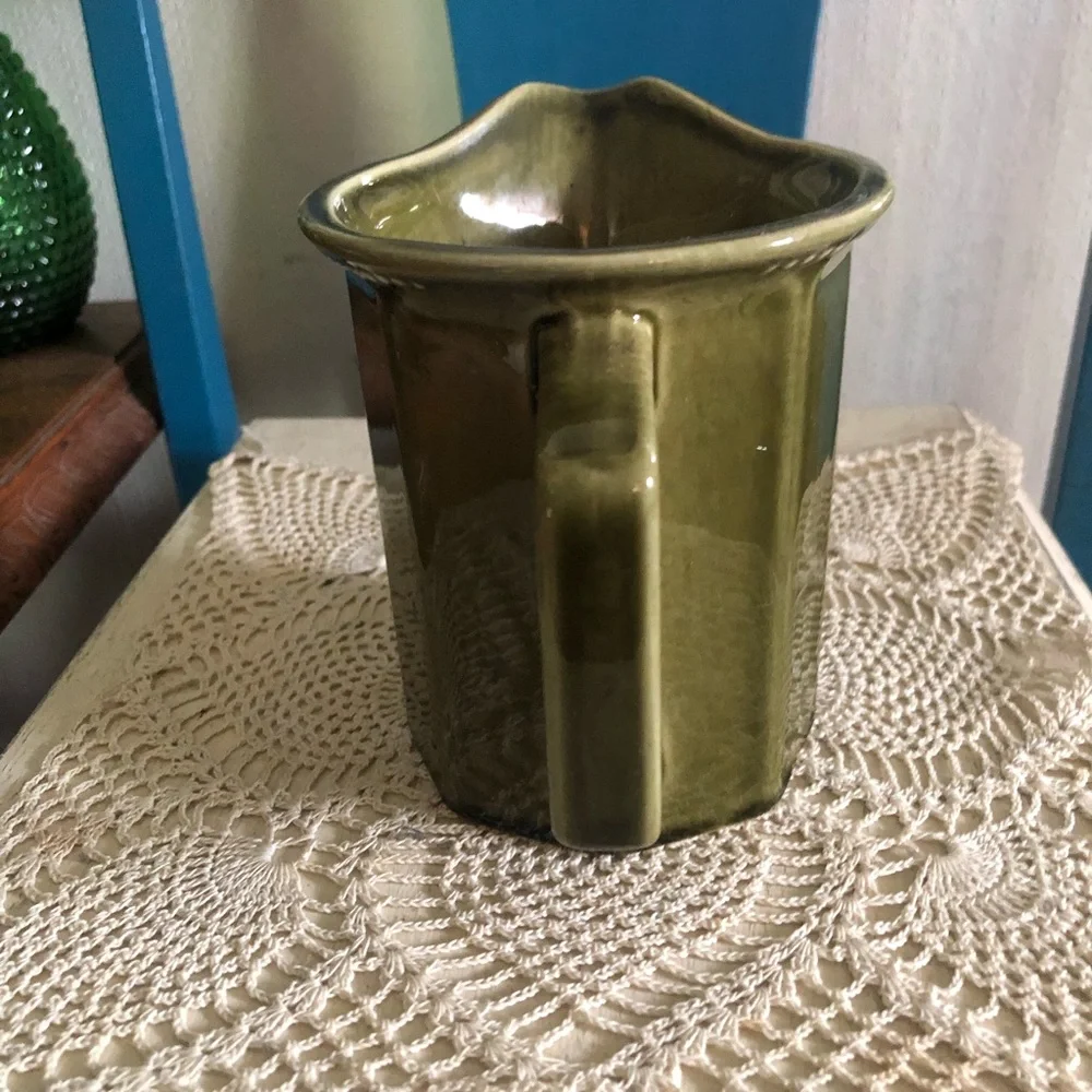 Vintage Green Ceramic Pitcher